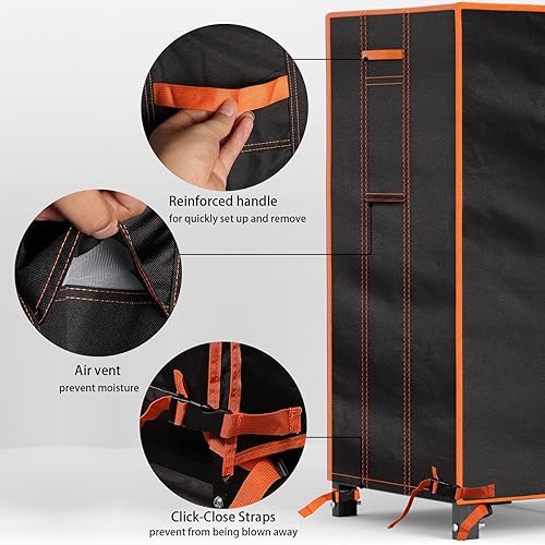 Miniatura 5 de GREENER Funda para estante de leña de 4 pies, tela Oxford 600D, resistente e impermeable, para leña, protección contra la intemperie, revestimiento