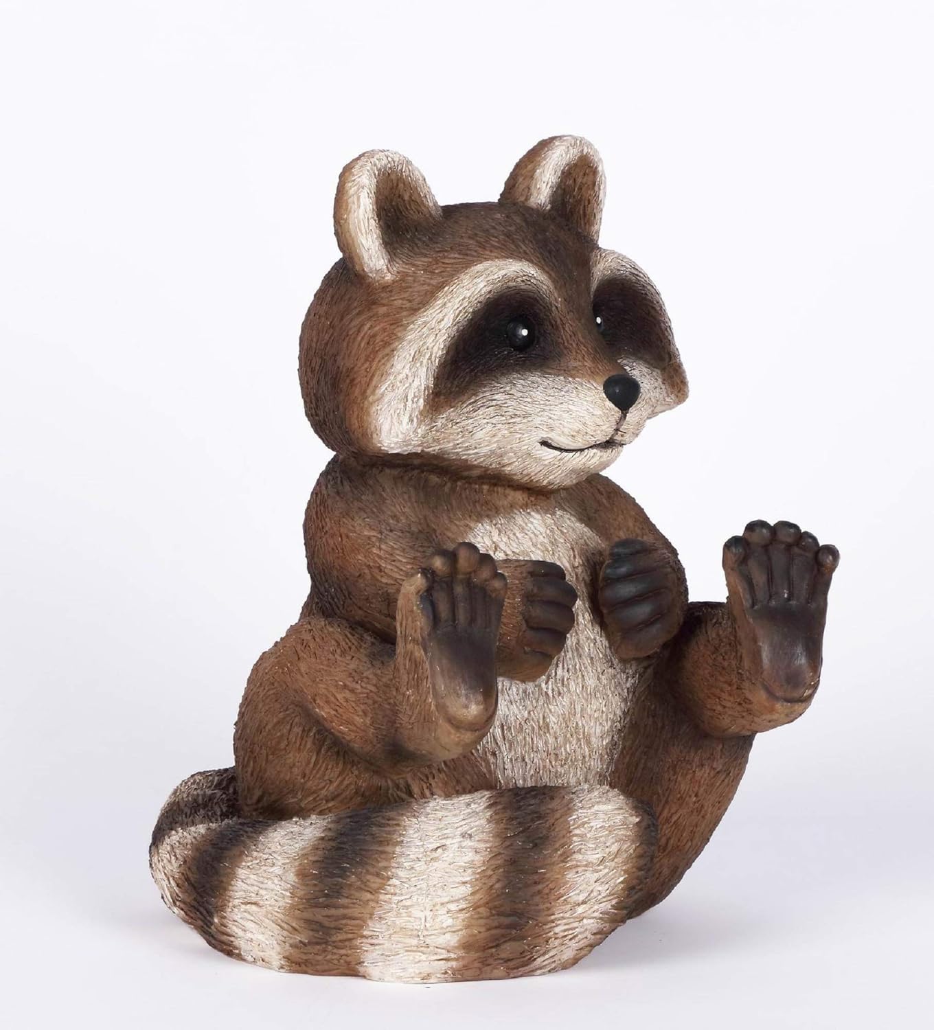 HI-LINE Sitting Playful Raccoon Outdoor Garden Statue - 11.25"
