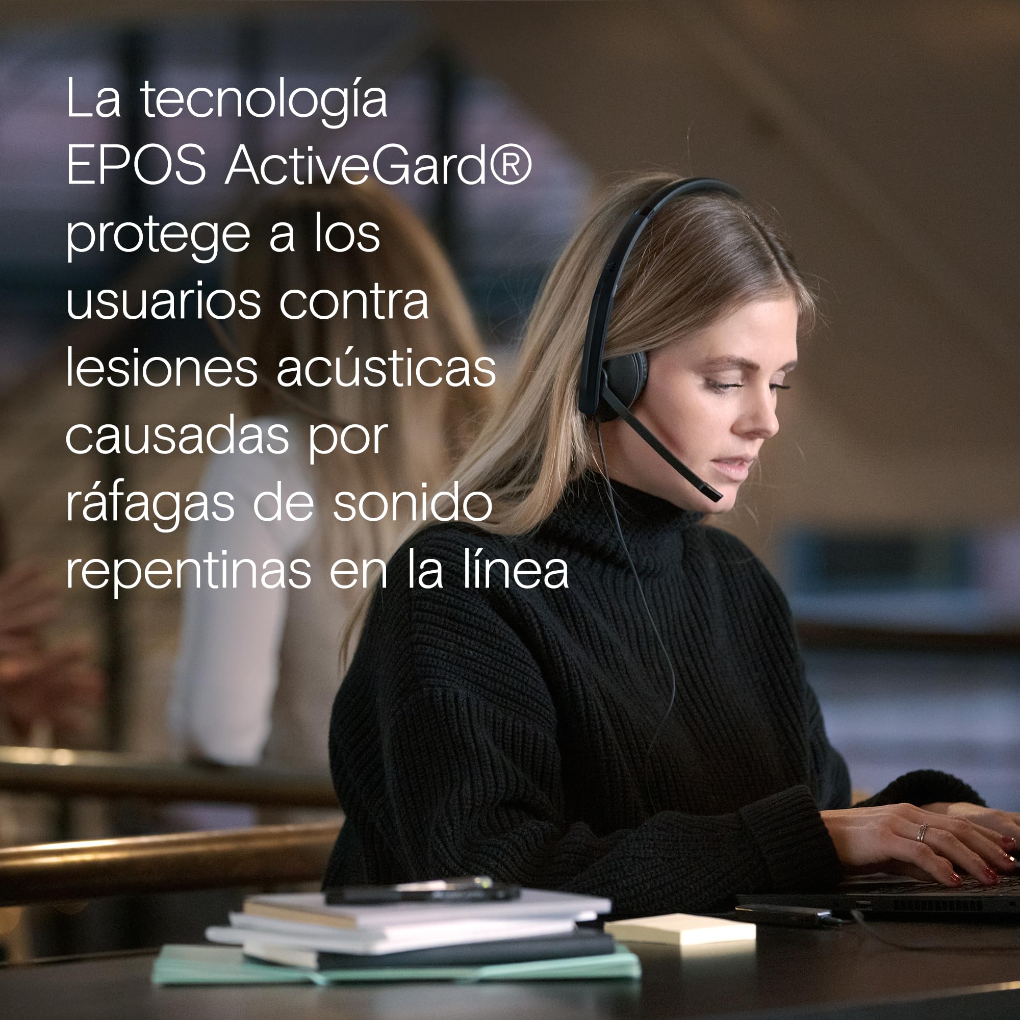 EPOS Auriculares con micrófono y USBSENNHEISER C10, Cascos con Cable con una conexión USBSencilla y Flexible y tecnología BrainAdapt, Negro, C10 USB-C