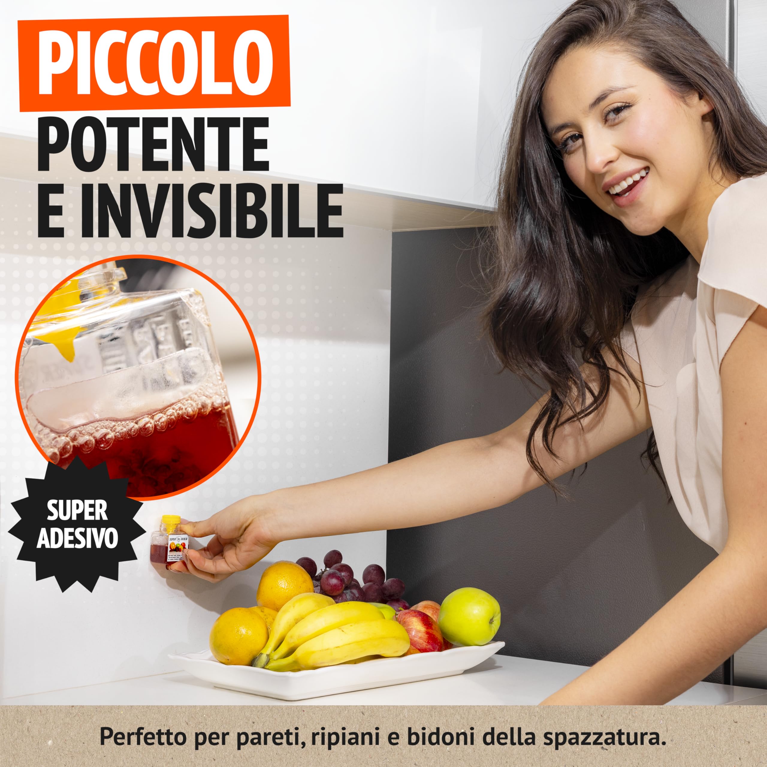 Super Ninja Trappola Moscerini Frutta per Interni - 2 Pezzi, trappola per moscerini della frutta efficace per casa e cucina, attiva fino a 3 settimane, adatta a bambini e animali domestici
