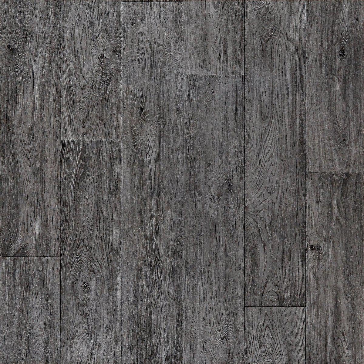 Vinyl Flooring Modern Wood Oak Plank Effect Vinyl Flooring Roll | Non-Slip Easy Clean Waterproof Lino Vinyl Floor | Living Dining Room, Lounge, Hallway Flooring (Dark Grey, 3m x 2m)