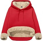MAGCOMSEN Women's Sherpa Lined Hoodies Warm Fleece Thermal Sweatshirt Casual Winter Hooded Sweater with Pocket
