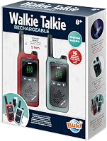 Set stații radio walkie-talkie BUKI France TW05 - rază de acțiune 5 km, 16 canale, baterie reîncărcabilă cu litiu, încărcător dublu, lanternă, clips de prindere la curea, 2 bucăți 1