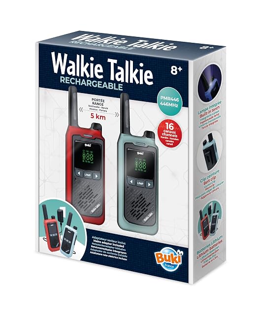 BUKI TW05 - Walkie talkies Recargables con batería de Litio - Alcance 5 km, 16 Canales
