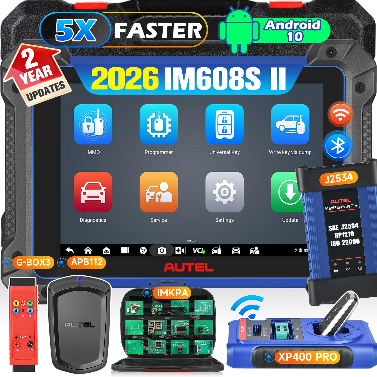 MaxiIM IM608S II: 2026 Top IMMO & Key Fob Programming Tool, Same as IM608 II/ IM608 Pro II, 2-Year Updates Value £1549, AutoScan 2.0, Level-Up Ver. of IM608 PRO w/ XP400 PRO IMKPA, APB112 GBOX3
