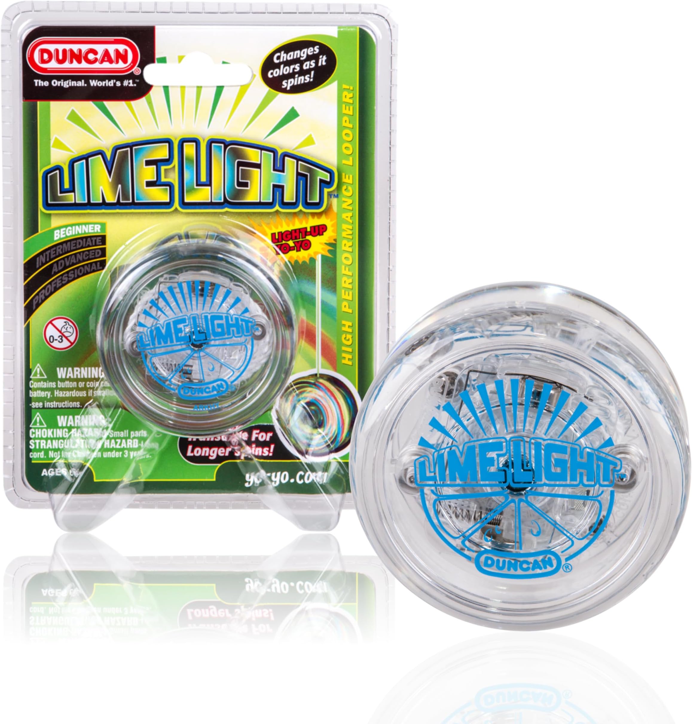 Toys Limelight LED Light-Up Yo-Yo, Beginner Level with LED Lights, Clear and Blue