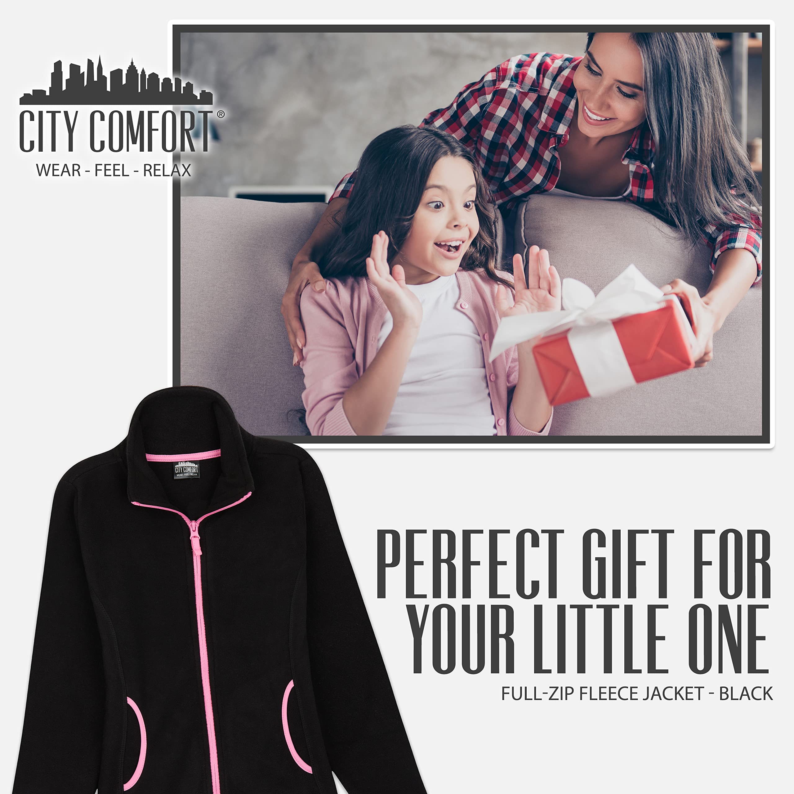 CityComfort Veste Polaire Enfant Fille Garçon Ado