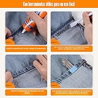 Vista 6 de 3 piezas de pegamento para tela permanente, 60 ml de pegamento transparente lavable para ropa, súper pegamento para tela para strass, parches, ropa