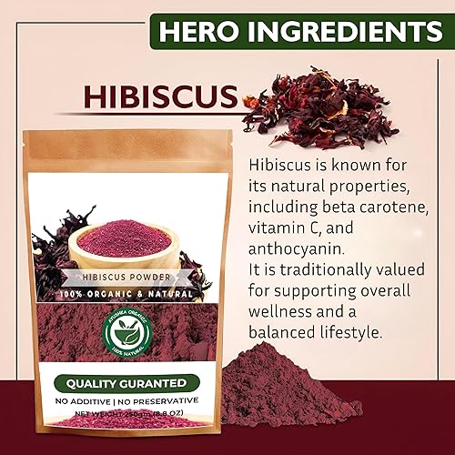 Miniatura 7 de AYUSHKA ORGANIC Hibisco en polvo  Hibisco (17.7 OZ  500 gm)
