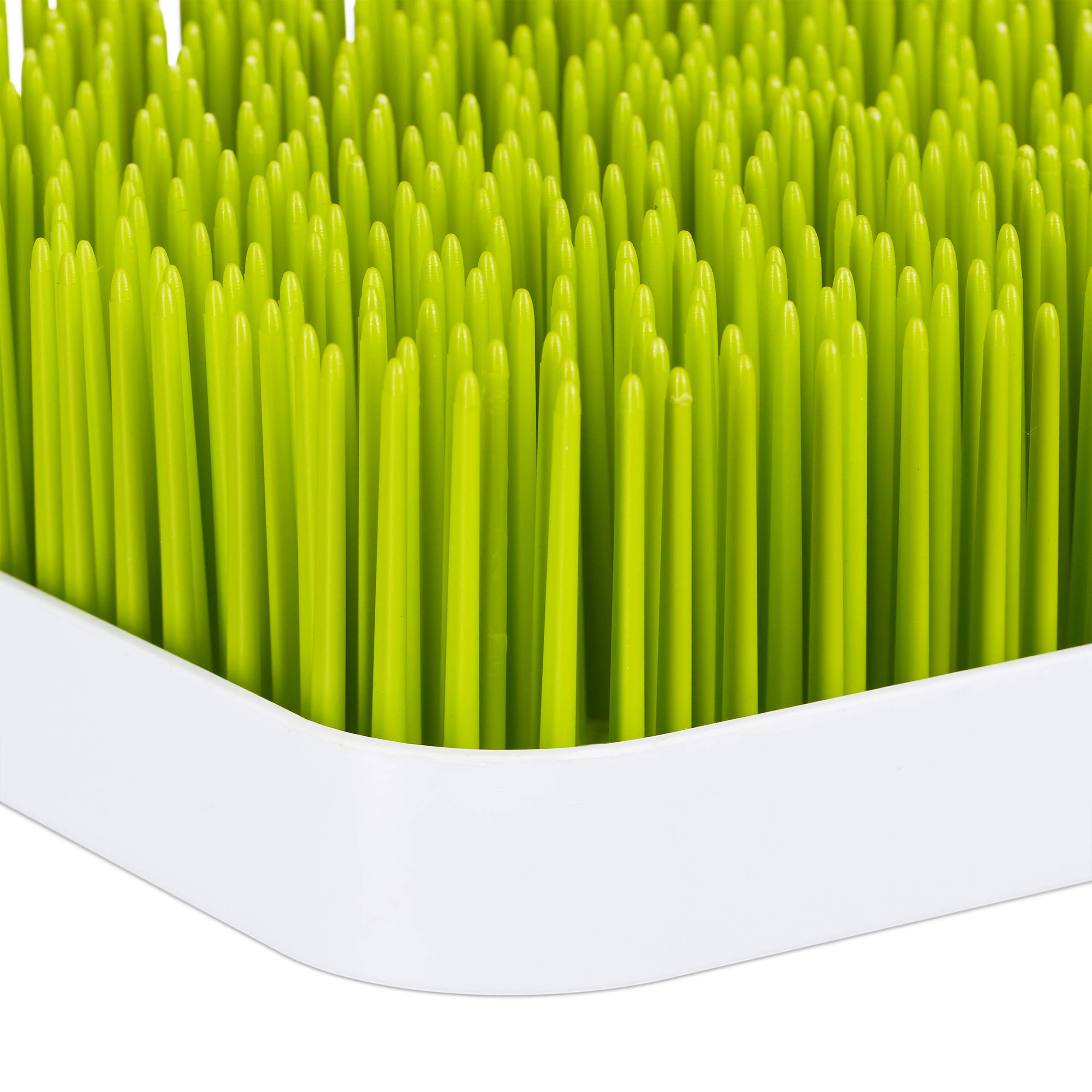 Relaxdays Little Choice Scolabiberon, Vaschetta Raccogli Gocce, Rastrelliera Asciuga Ciucci, in Plastica, 23 x 23 cm, Verde/Bianco