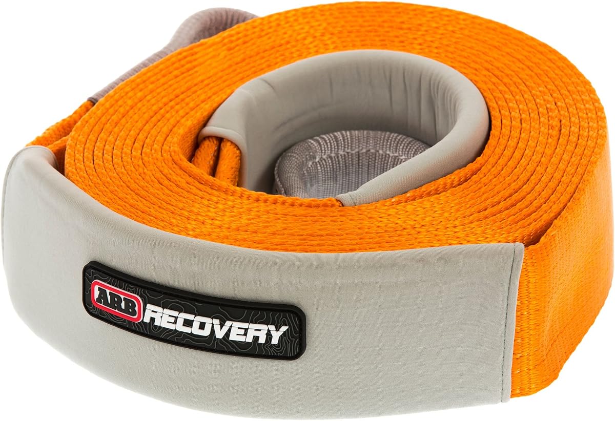 ARB710LB 3-1/4" x 30' Recovery Snatch Strap Minimum Breaking Strength 24000 lbs Kinetic Stretch 20% With Reinforced Eyes and Protector Sleeves