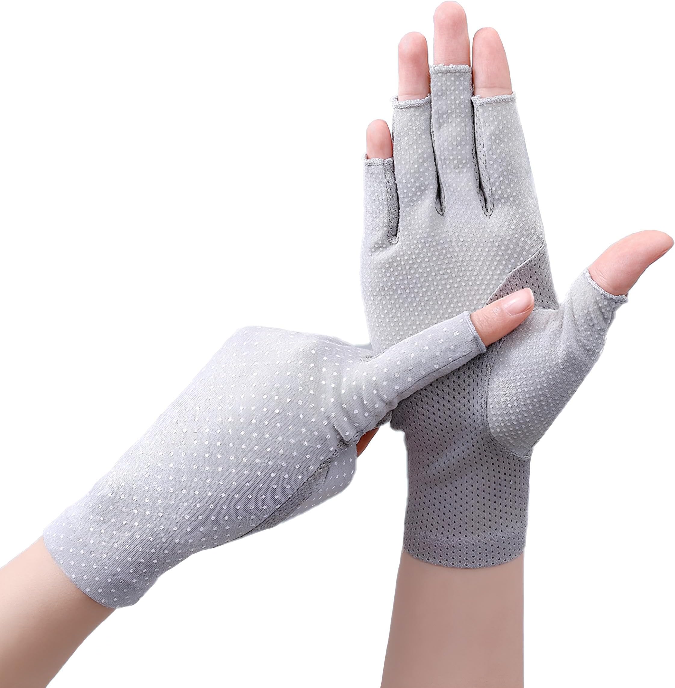 Women Driving Gloves Sun UV Protection Summer Outdoor Hiking UPF 50+ Glove Touchscreen Half-finger Glove