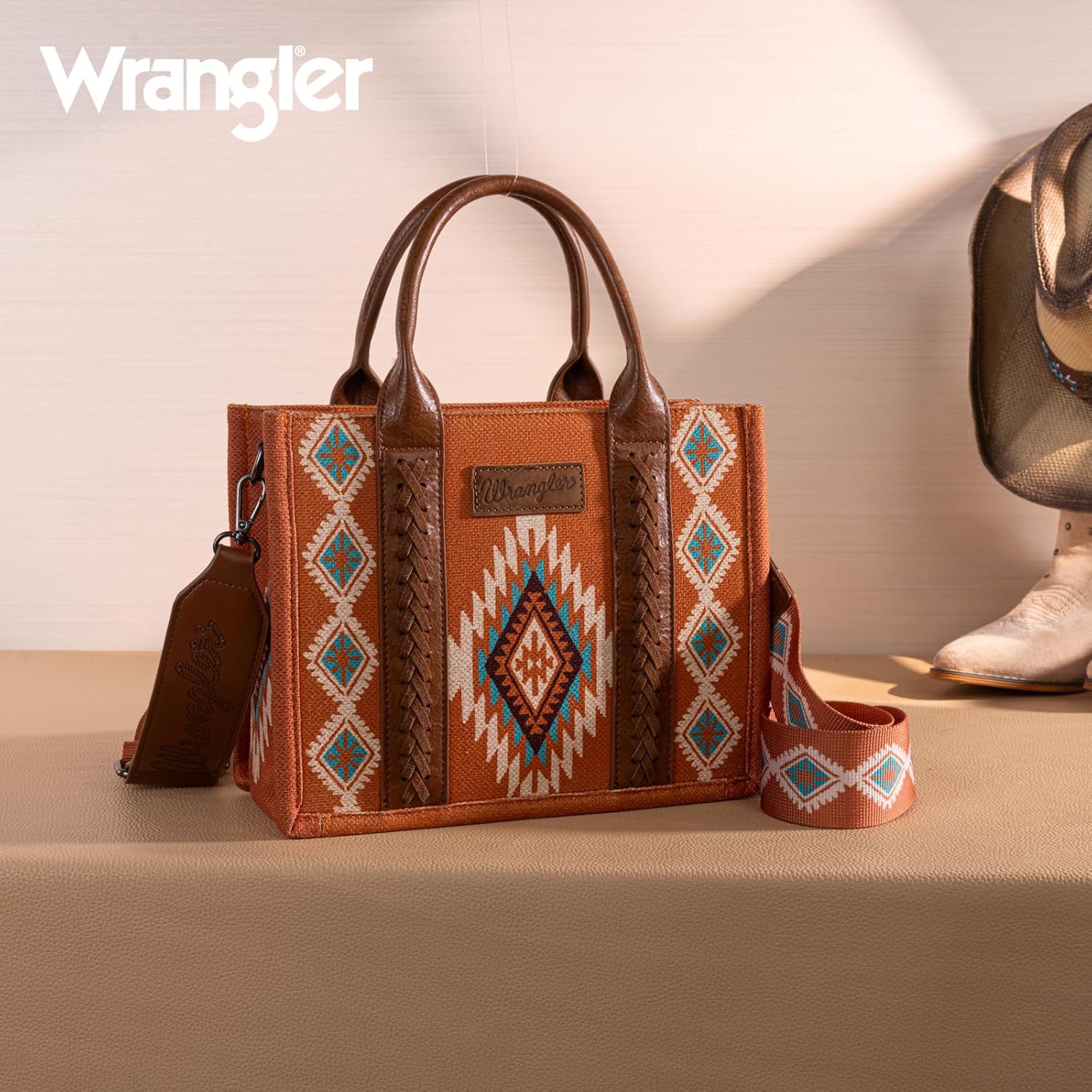 Montana West X Wrangler Tote Bag for Women Boho Aztec Shoulder Purse Top Handle Satchel Handbag - Image 4