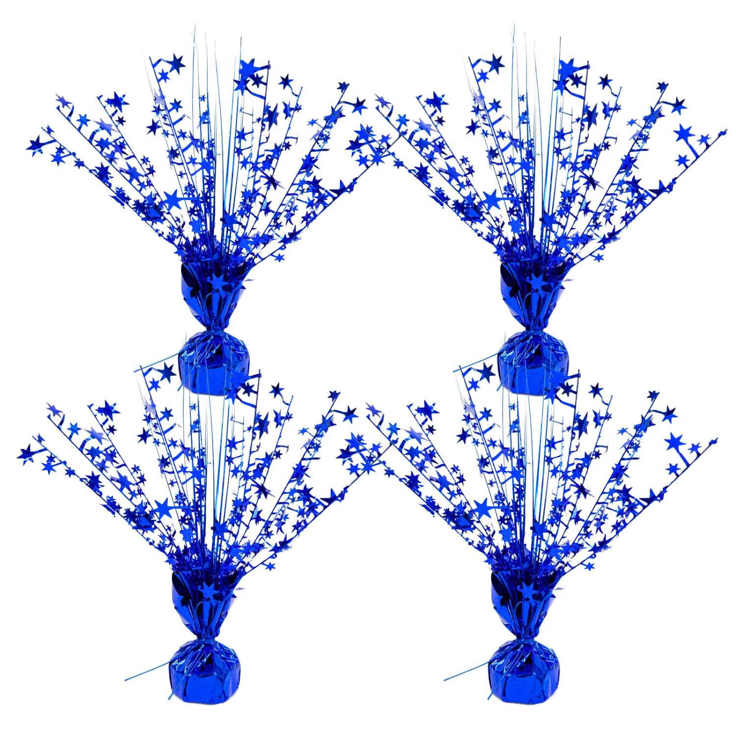 ALISSAR Confezione da 4 centrotavola con stelle blu glitterate, decorazioni per la tavola per la decorazione della casa, compleanno, matrimonio, anniversario (blu