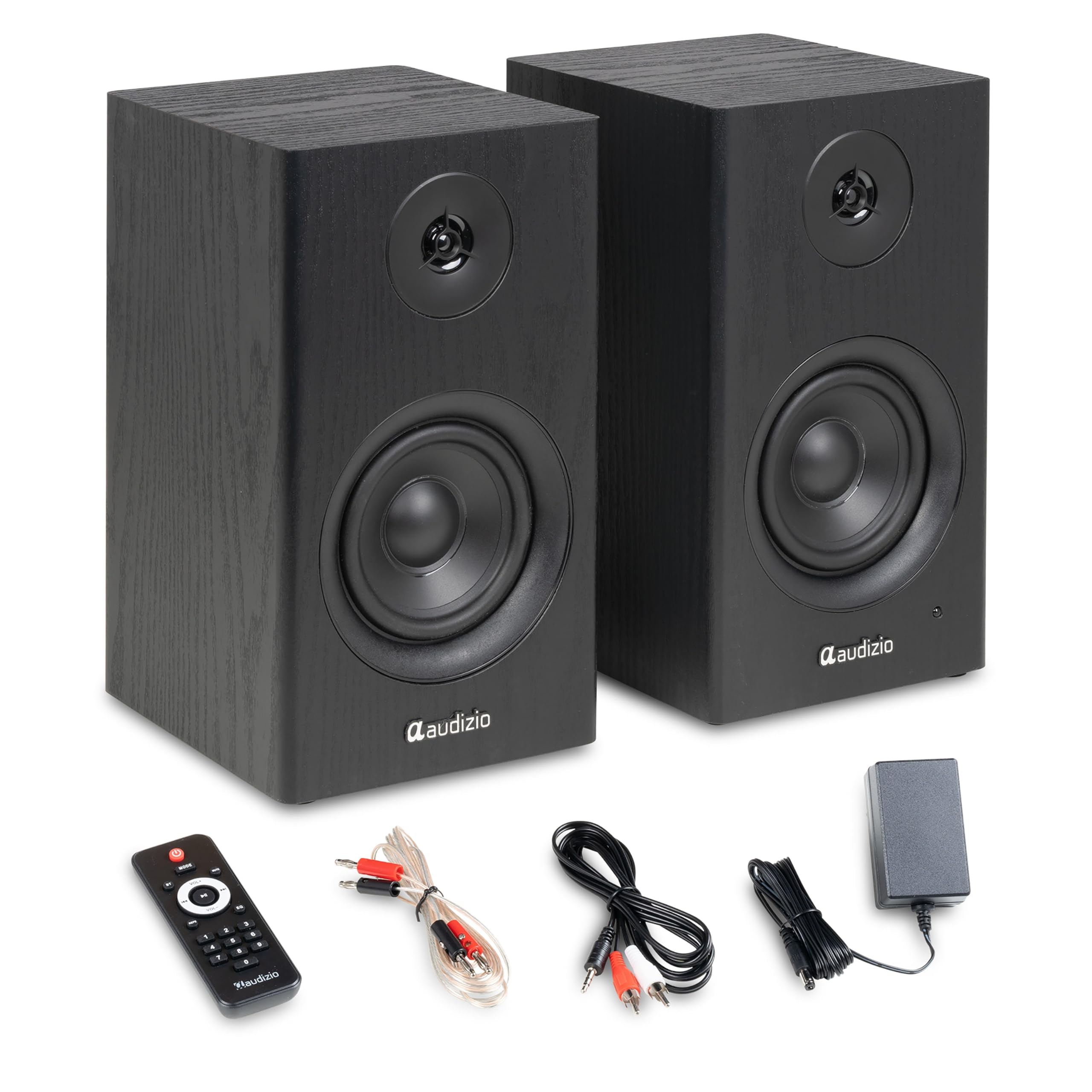 Audizio BS15 – Altavoces Activos de estantería 60W con Bluetooth 5.3, HDMI ARC, RCA, USB y MicroSD, Equipo HiFi para casa, Home Cinema y Altavoces para Tocadiscos Vinilo y Ordenador, Color Negro