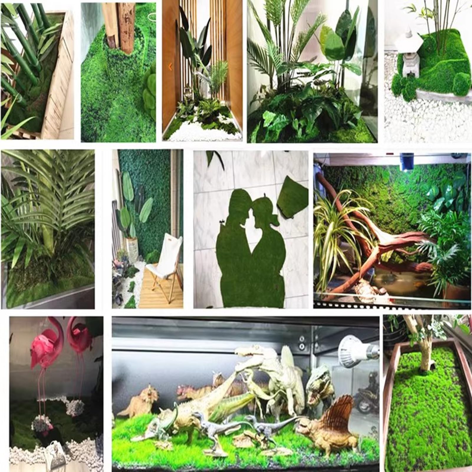 Musgo Artificial Decoracion, Estera de Musgo Artificial, Artificial Césped de Musgo, Balcón Jardín Decoración de la Boda (39.37x39.37in/1x1m)