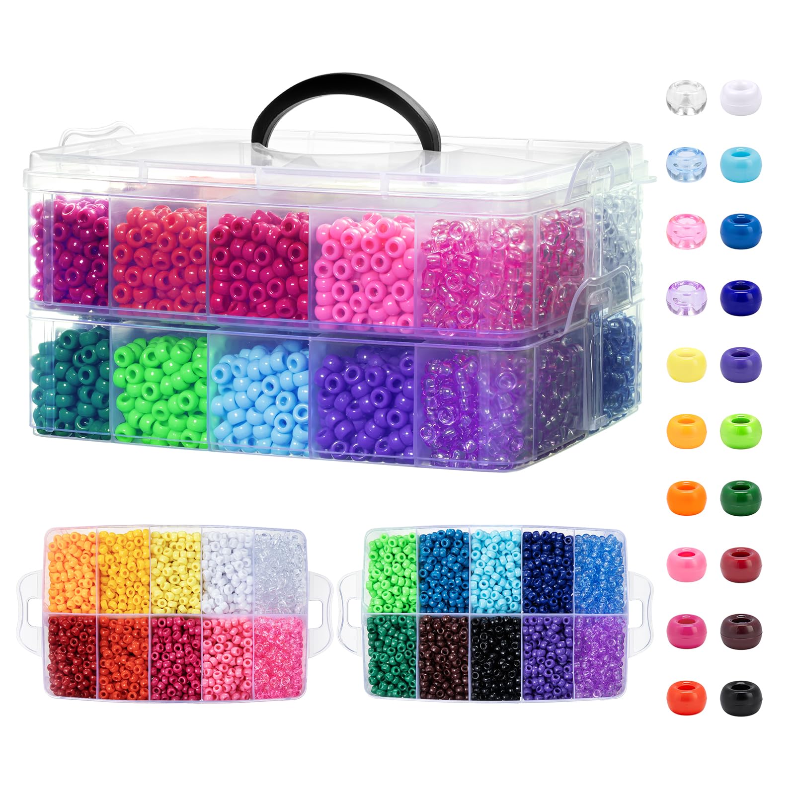 Photo 1 of ***STOCK IMAGE FOR REFERENCE***
Simetufy 7200Pcs Pony Beads Bulk, 20 Assorted Colors 6x9MM Kandi Beads Kit for Bracelet Making Hair Braiding Jewelry Key Chains DIY Crafts Christmas Gifts (Stack Box)