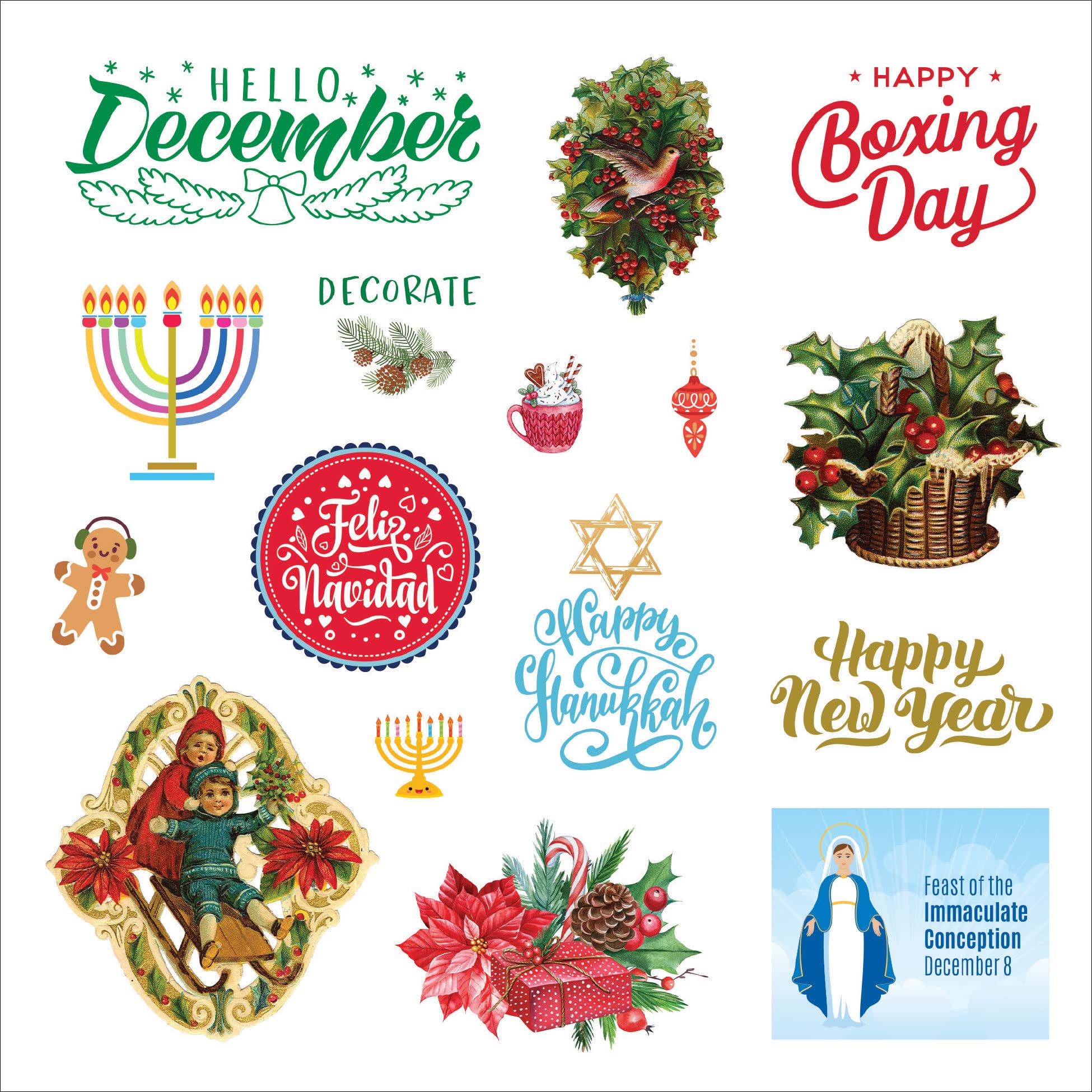 A Year in Stickers: Fun Pictures and Words to Highlight Celebrations