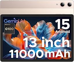 DOOGEE Tab E3 Pro Tablet 13 Pulgadas, 32GB RAM+ 256GB ROM/2TB Tablet Android 15, Helio G100, Tablets Gaming 4G Dual SIM+WiFi 5G, 11000mAh/Gemini AI/13MP+8MP/GPS/OTG/Face ID/4 Altavoces Tableta Grande