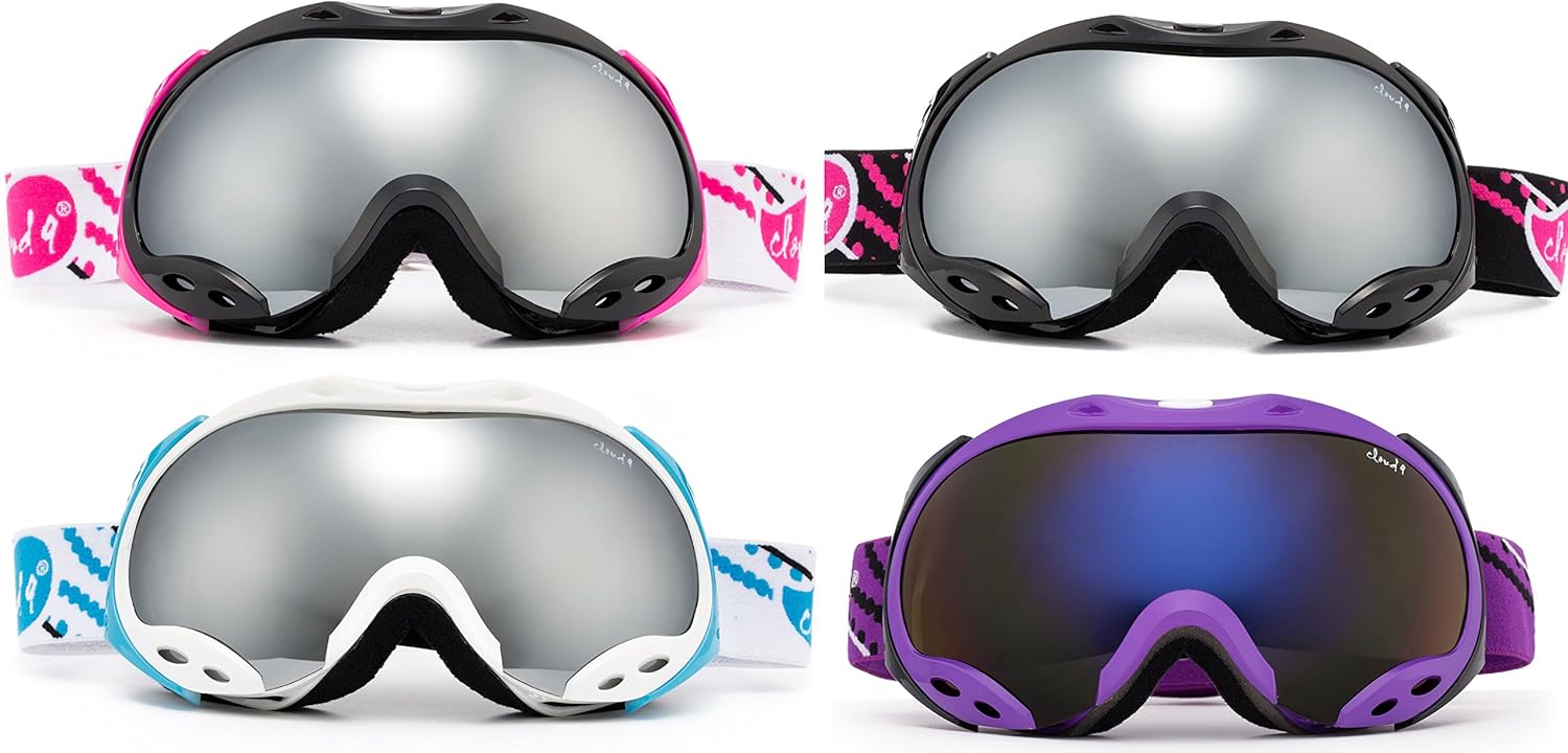Cloud 9 - Women Snow Ski Goggles Japan Air Adult Anti-Fog Double Dual Lens UV Protection Wide Angle Mirrored Lens (1 Pair)