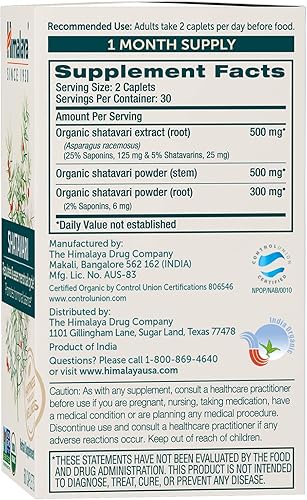 Miniatura 9 de Himalaya Shatavari orgánico para el síndrome premenstrual, alivio de los calambres menstruales, apoyo para la menopausia y salud de la mujer, 1,300
