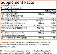 Vista 13 de Bronson Complejo Super B 100 Vitamina B de liberación sostenida contiene todas las vitaminas B (vitamina B1, B2, B3, B6, B9 - ácido fólico, B12)