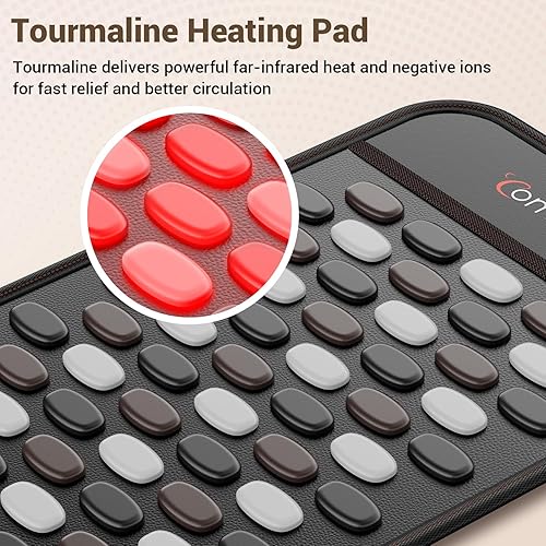 Miniatura 3 de Comfytemp Almohadilla térmica de infrarrojos lejanos para aliviar el dolor de espalda, almohadilla térmica eléctrica de turmalina 65 para cuello