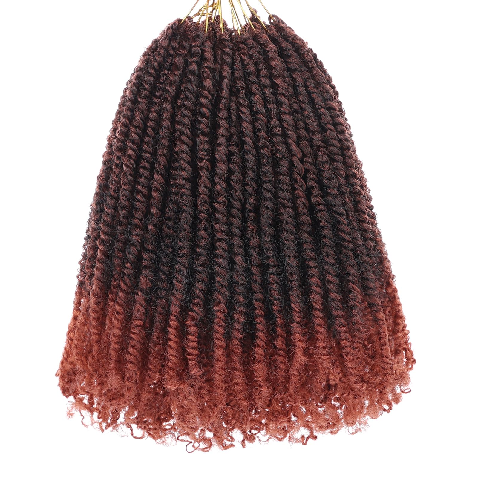ZRQ 8 Inch Micro Twist Crochet Hair Bob Crochet Braids Ombre Red Mini Pre-twisted Passion Twist Mini Senegalese Twist Crochet Hair Pre-looped Yanky