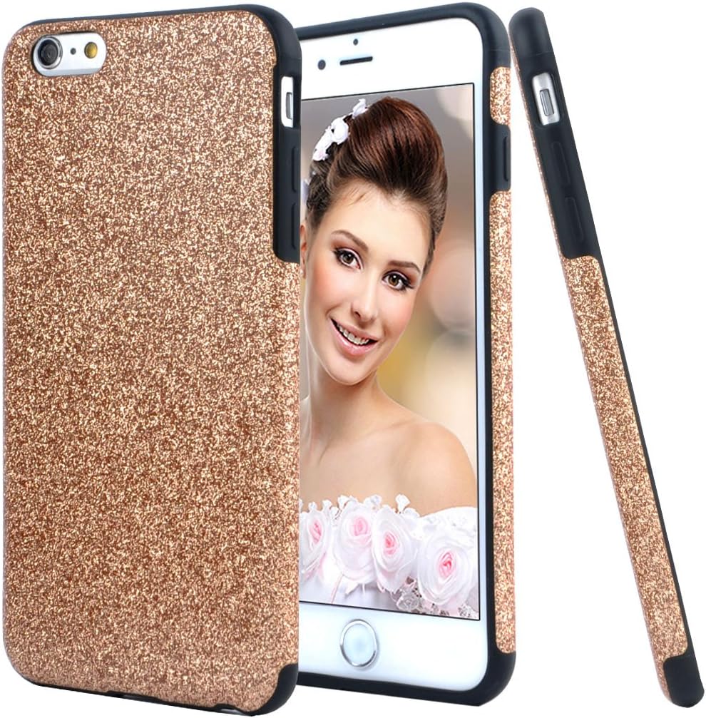 iPhone 6 / iPhone 6S Case Cover,HESPLUS Glitter Bling Anti-Shock Soft Gel Flexible TPU Rubber Case for iPhone 6 / iPhone 6S 4.7 Inch - Champagne