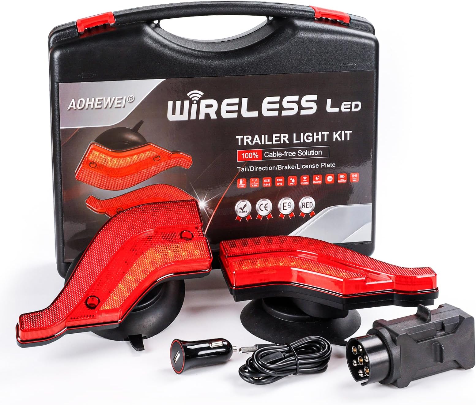 AOHEWEI Wireless Lighting LED Set Trailer Tail Lights Cable