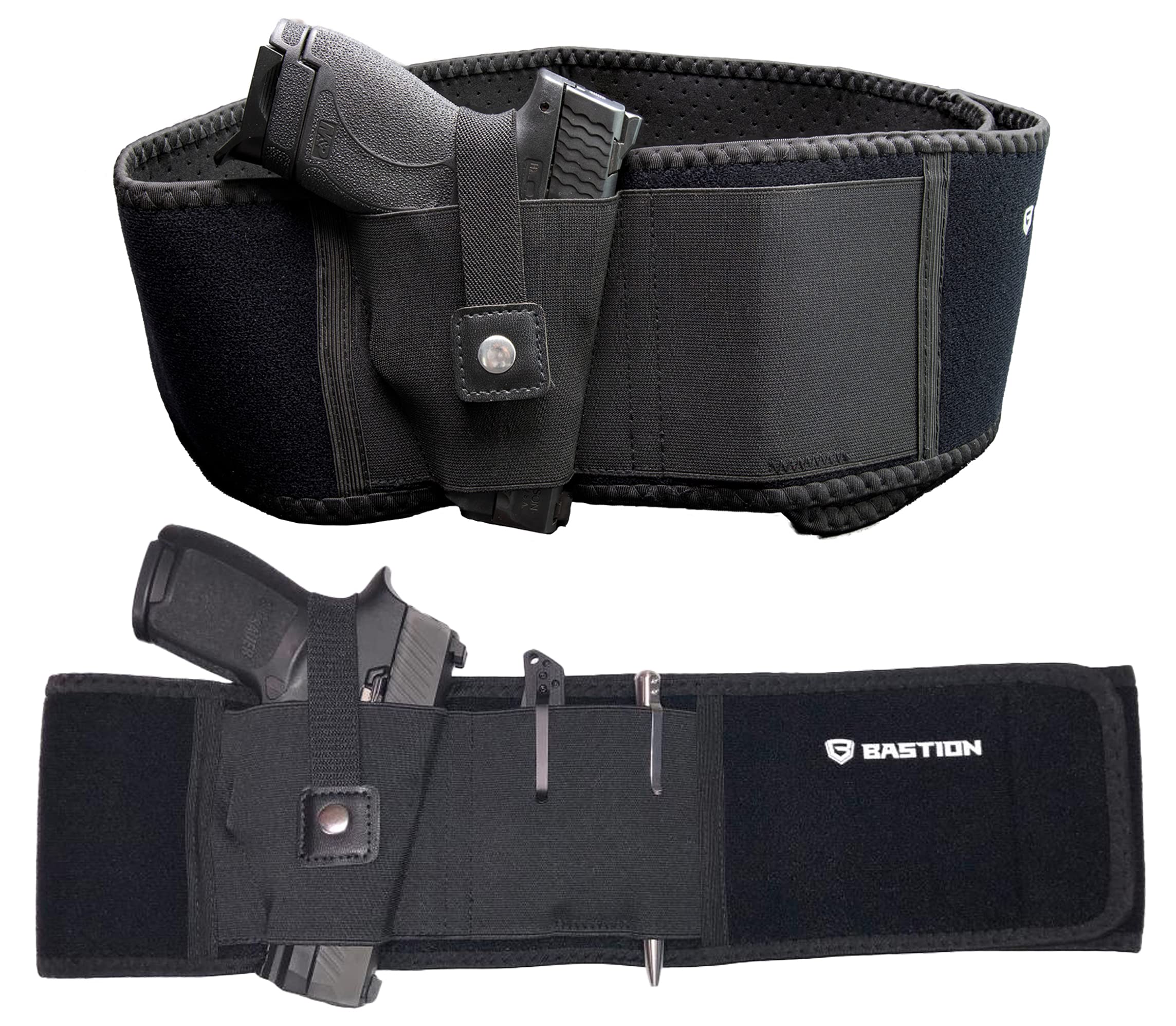 BASTION Belly Band Holster for Glock, Smith & Wesson and More | Concealed Carry, IWB, OWB Appendix | Secure & Comfortable Carry Premium Quality