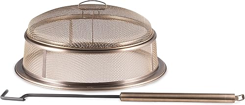 TIKI Brand Reunion 1321008 - Pantalla para hoguera y póquer, protector de chispas para hogueras al aire libre, 22.1 x 22.1 x 9.9 pulgadas, póker