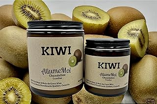 Bougie Parfumée au KIWI, bougie gourmande, Bougies Fait à la Main Soja. Bougie en pot de verre, fondants cire, Chandelles AllumeMoi Candles (8 ounces)