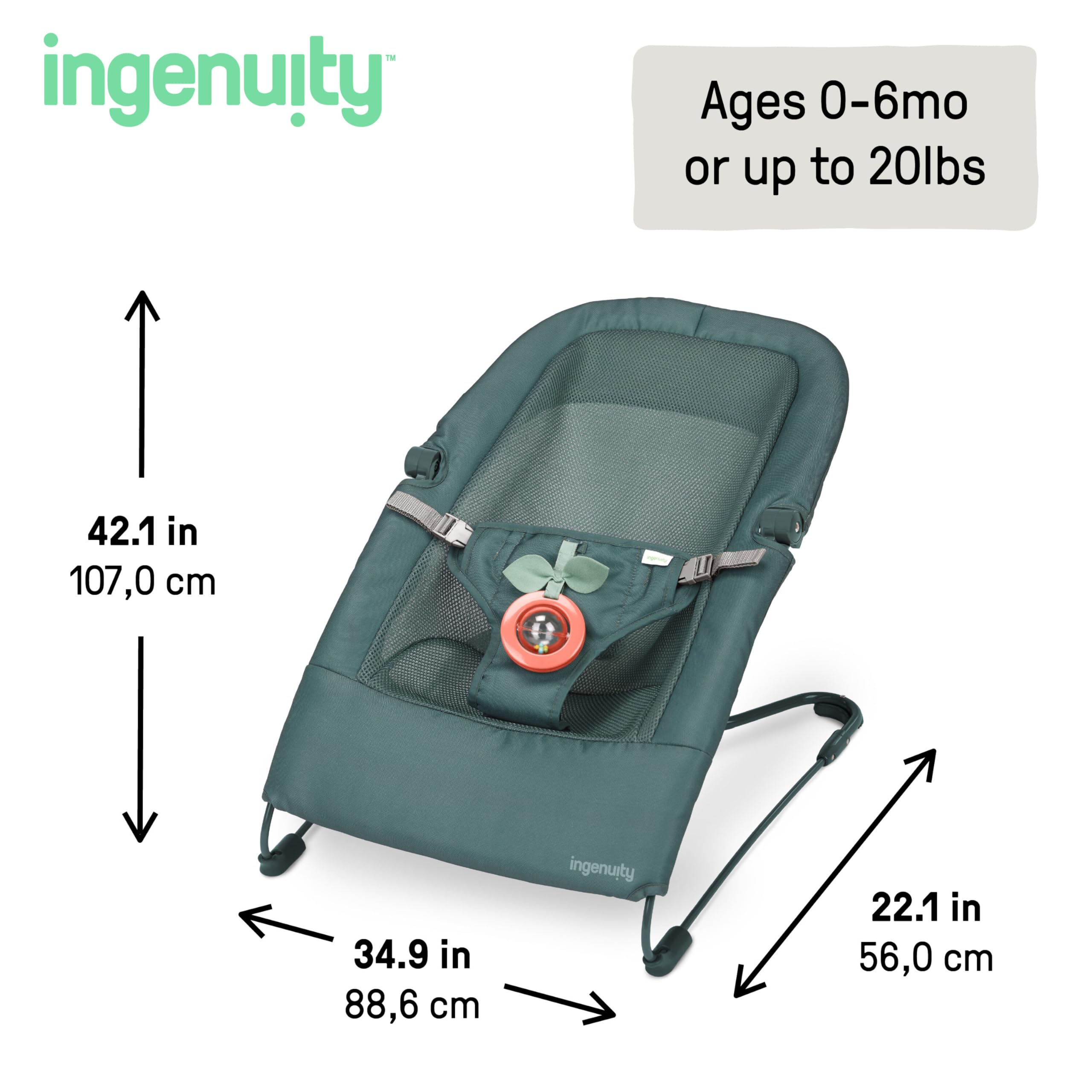 Amazon | Ingenuity Stow & Go コンパクト折りたたみベビーバウンサー