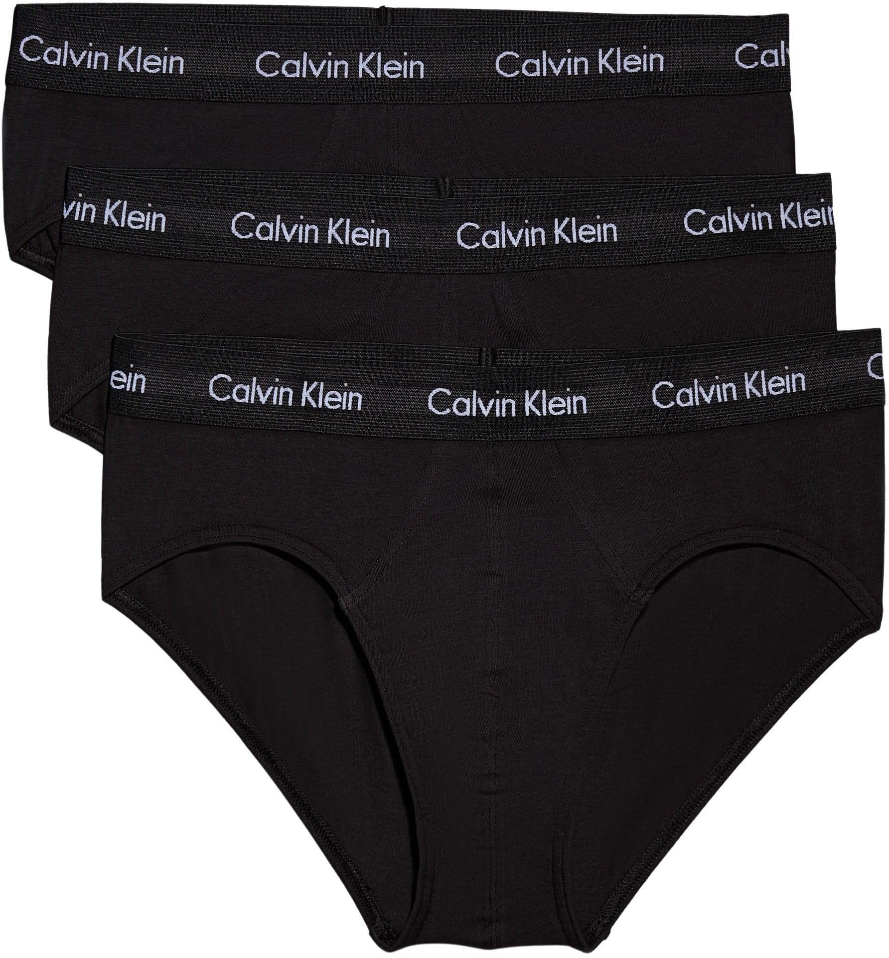 Calvin Klein Uomo Slip Hipster Confezione da 3 Intimo, Nero (Black W Black WB), L