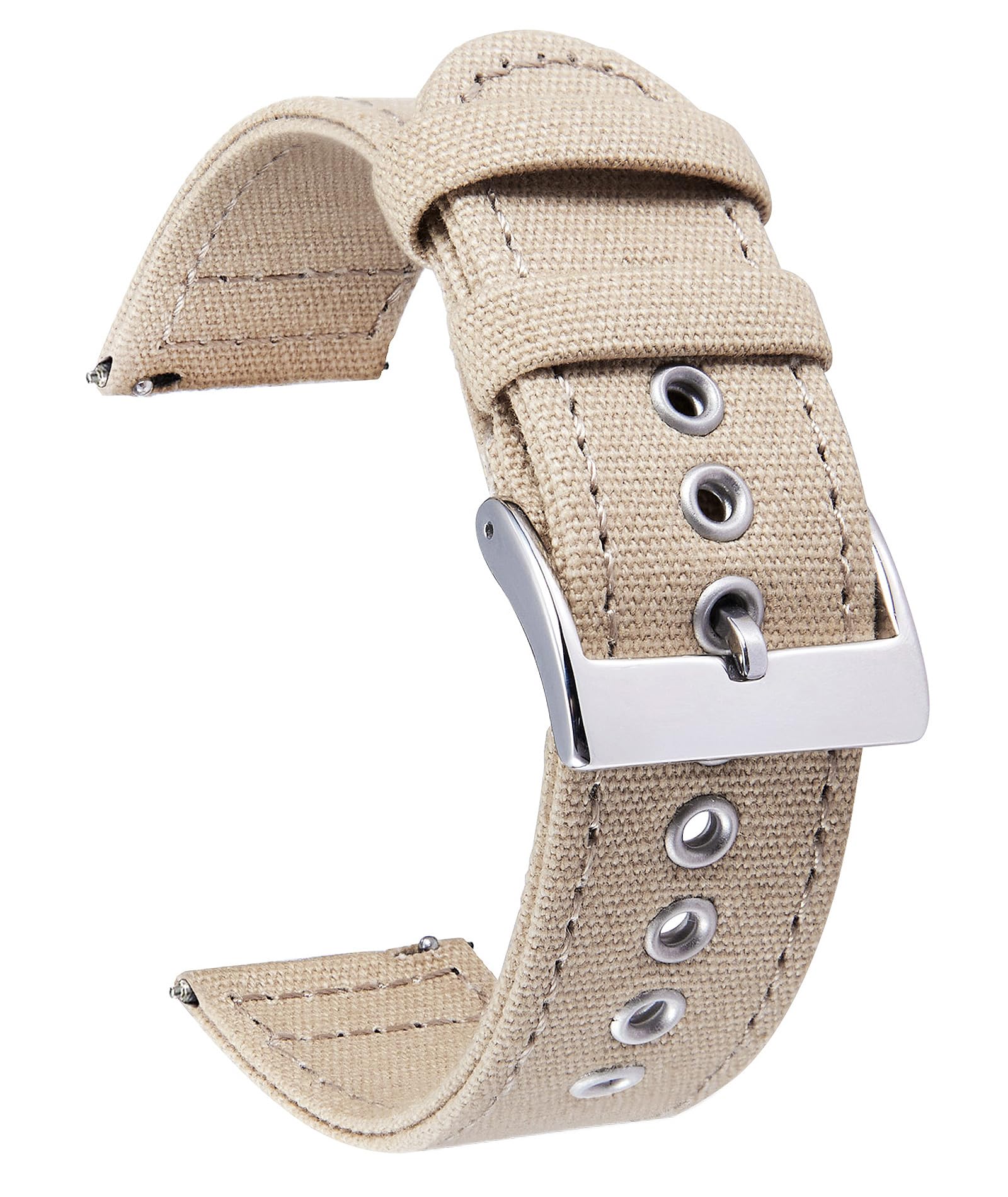 BINLUN Canvas Watch Bands Quick Release Sail Cloth Watch Straps Replacement 18mm 20mm 22mm 24mm Cotton Fabric Watchband for Men and Women with Silver/Black Buckle (B0B3QWPVW2) Amazon Price History, Amazon Price Tracker