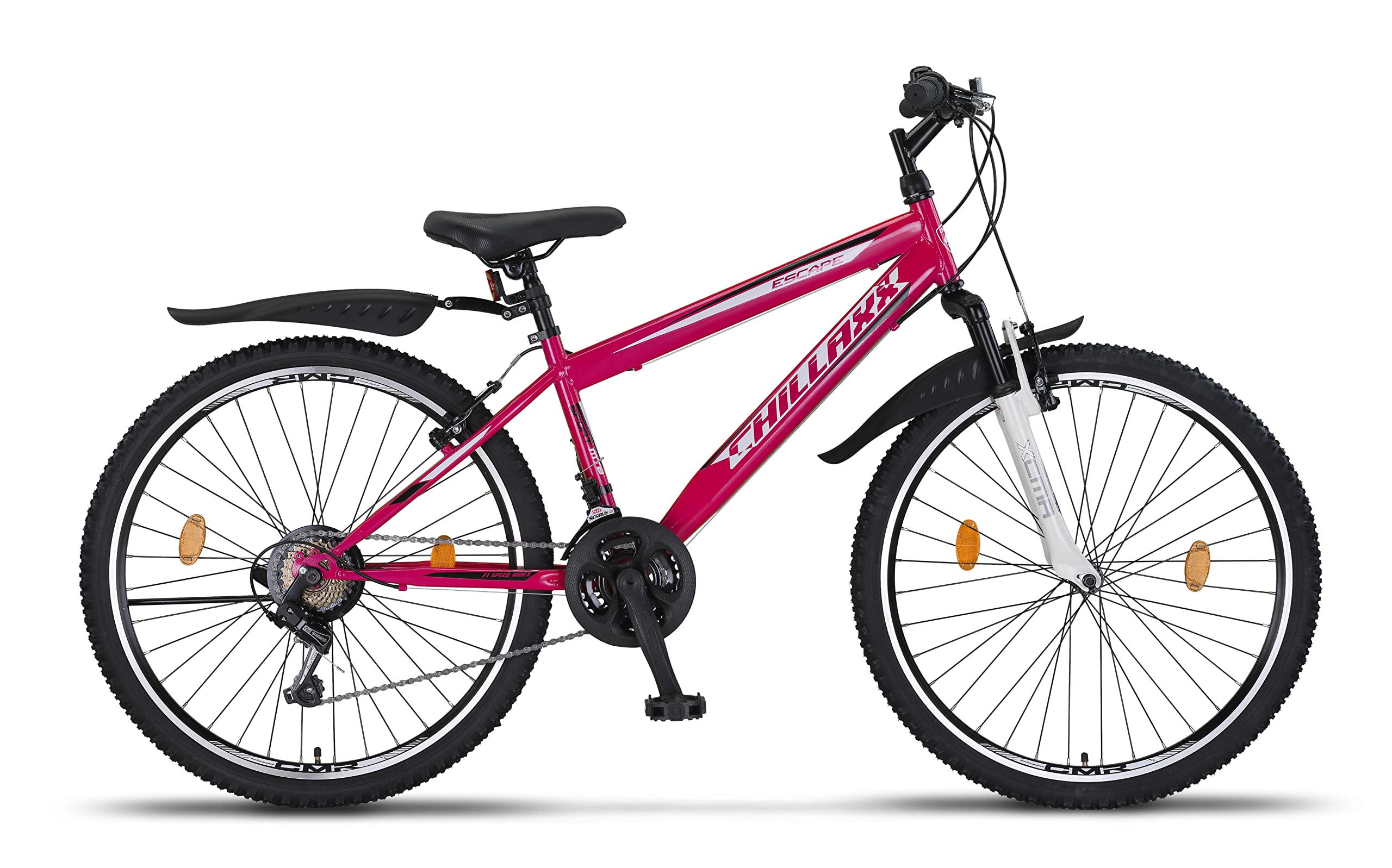Chillaxx Bike Escape Premium Mountain Bike da 24 e 26 pollici, per ragazze, ragazzi, uomini e donne, cambio a 21 marce
