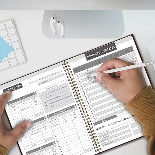 Miniatura 7 de Agenda de presupuesto simplificada, organizador financiero sin fecha con libro de presupuestolibro de registro de ingresos y gastoscuaderno de