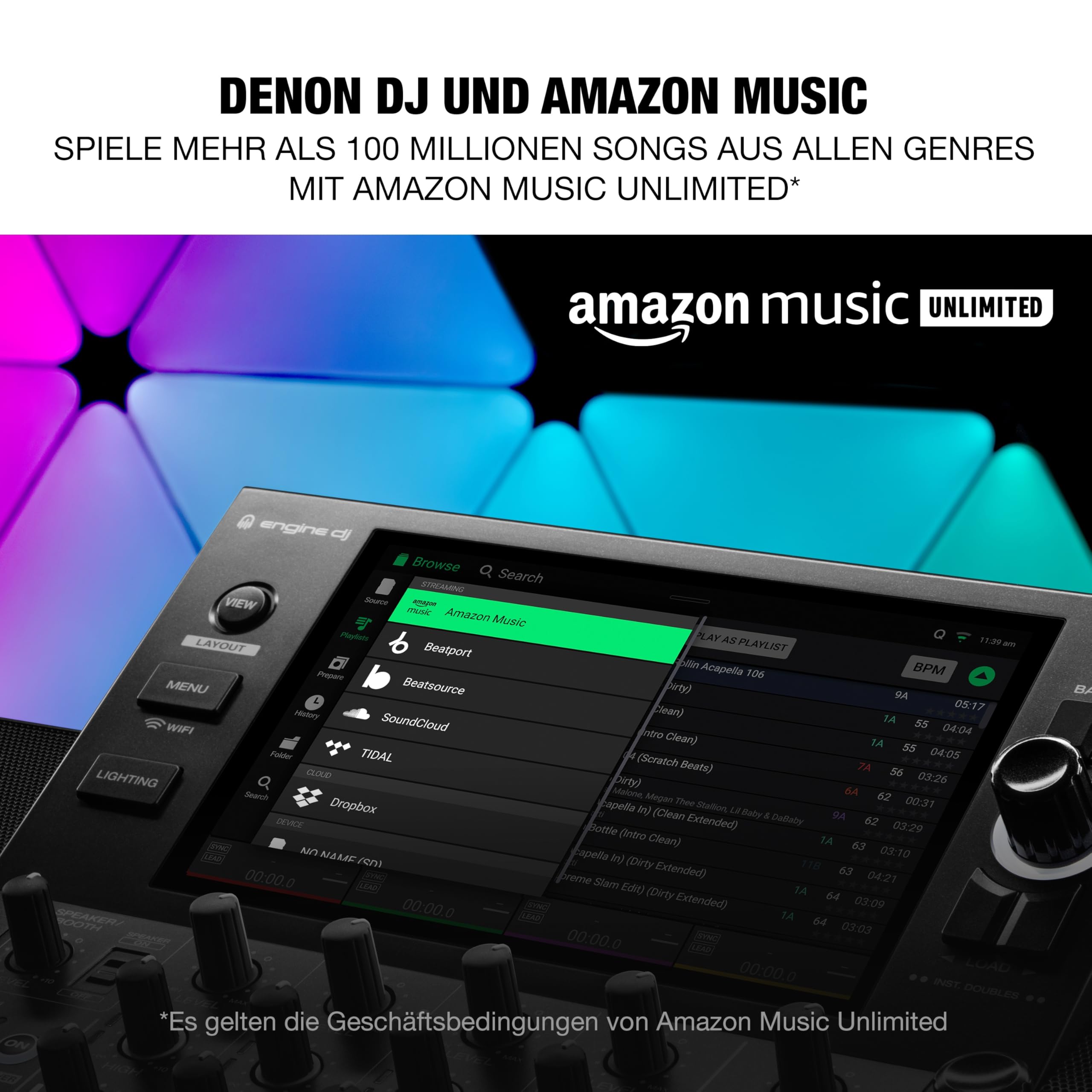 Denon DJ SC LIVE 4 Standalone DJ Controller with Stem Separation on 4 Decks, WiFi Streaming, Internal Speakers, Serato DJ and Virtual DJ Compatible