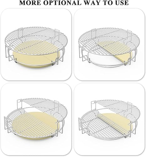 Miniatura 4 de only fire BBQ Sistema de parrilla de cocción flexible con deflector de calor para parrilla de carbón AKORN Kamado parrilla de carbón y ahumador