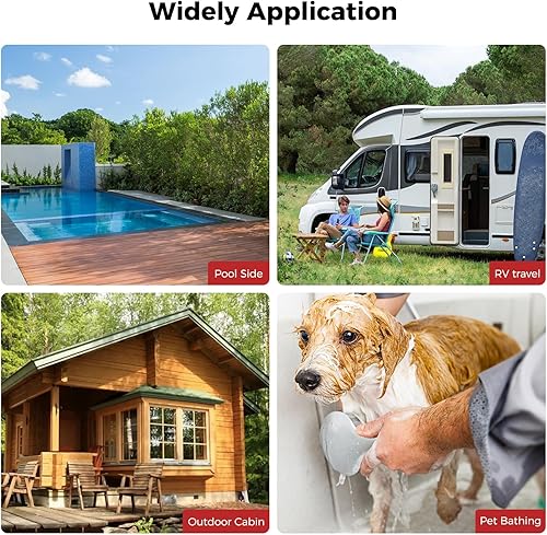 Miniatura 9 de CAMPLUX - Calentador de agua portátil a gas propano de 2.64 GPM, 68,000 BTU para exteriores, sin tanque, calentador de agua para acampar con