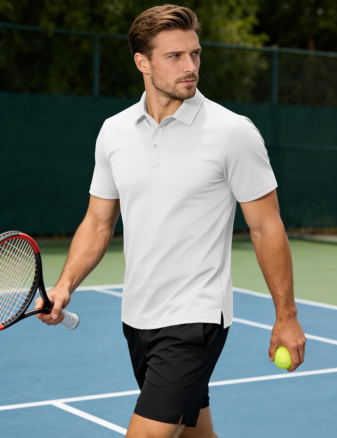 TACVASEN Mens Polo Shirts Short Sleeve Dry Fit Performance Breathable Golf Shirt with Collar Tennis Casual Business Work - Image 3