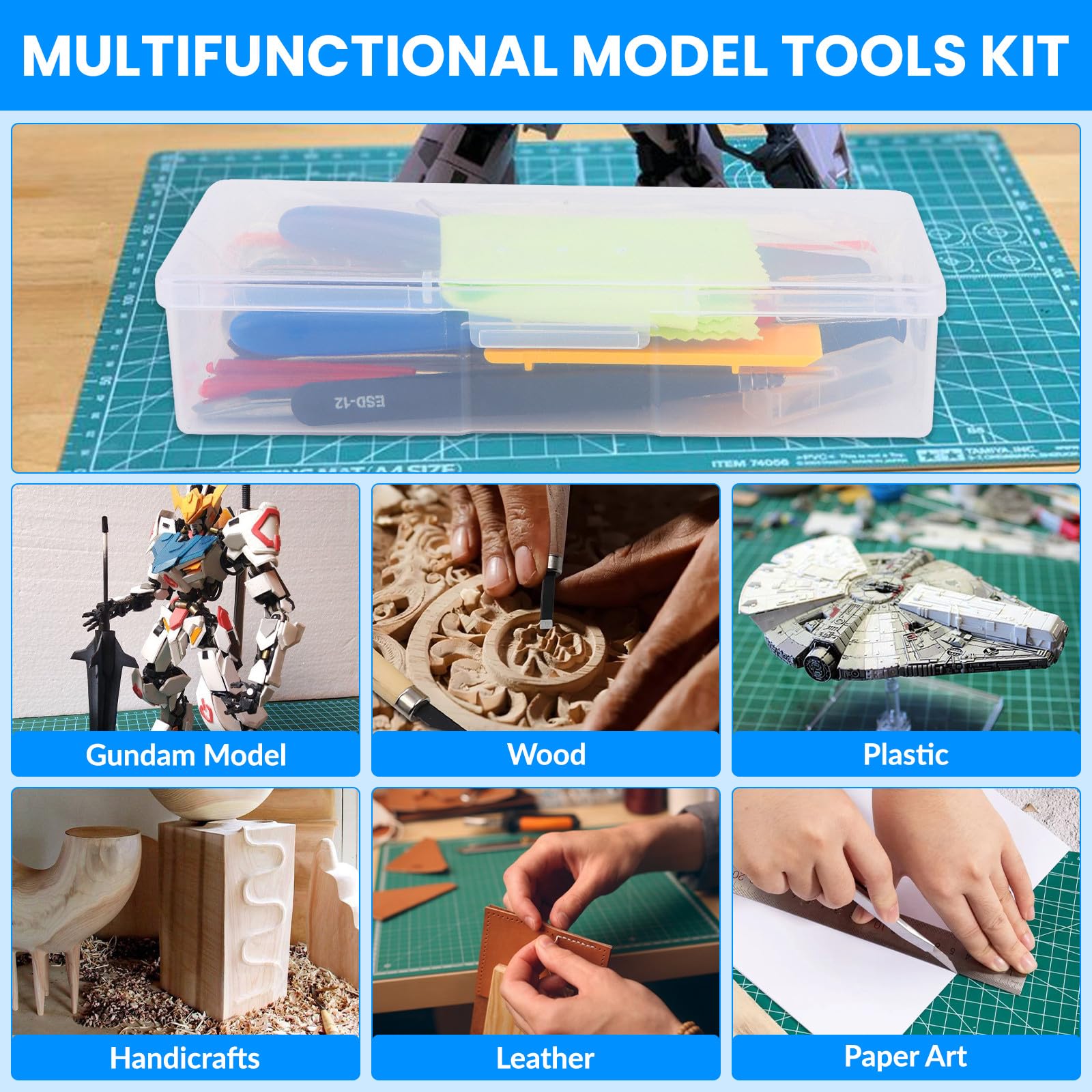 82 Pezzi Gundam Model Tools Kit, Modeler Strumenti di Base per Gundam, Kit Hobby Building Craft Set, Gundam Craft Set, Kit Artigianale per La Riparazione e Il Fissaggio del Modellismo di Base