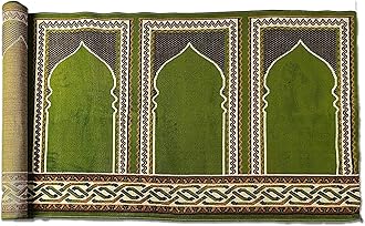 Carpet Mahal Washable Zanamaz Rolls for Prayer and Hall Size 4x40 feet Runner 0.5 inch Thickness, (Multi)
