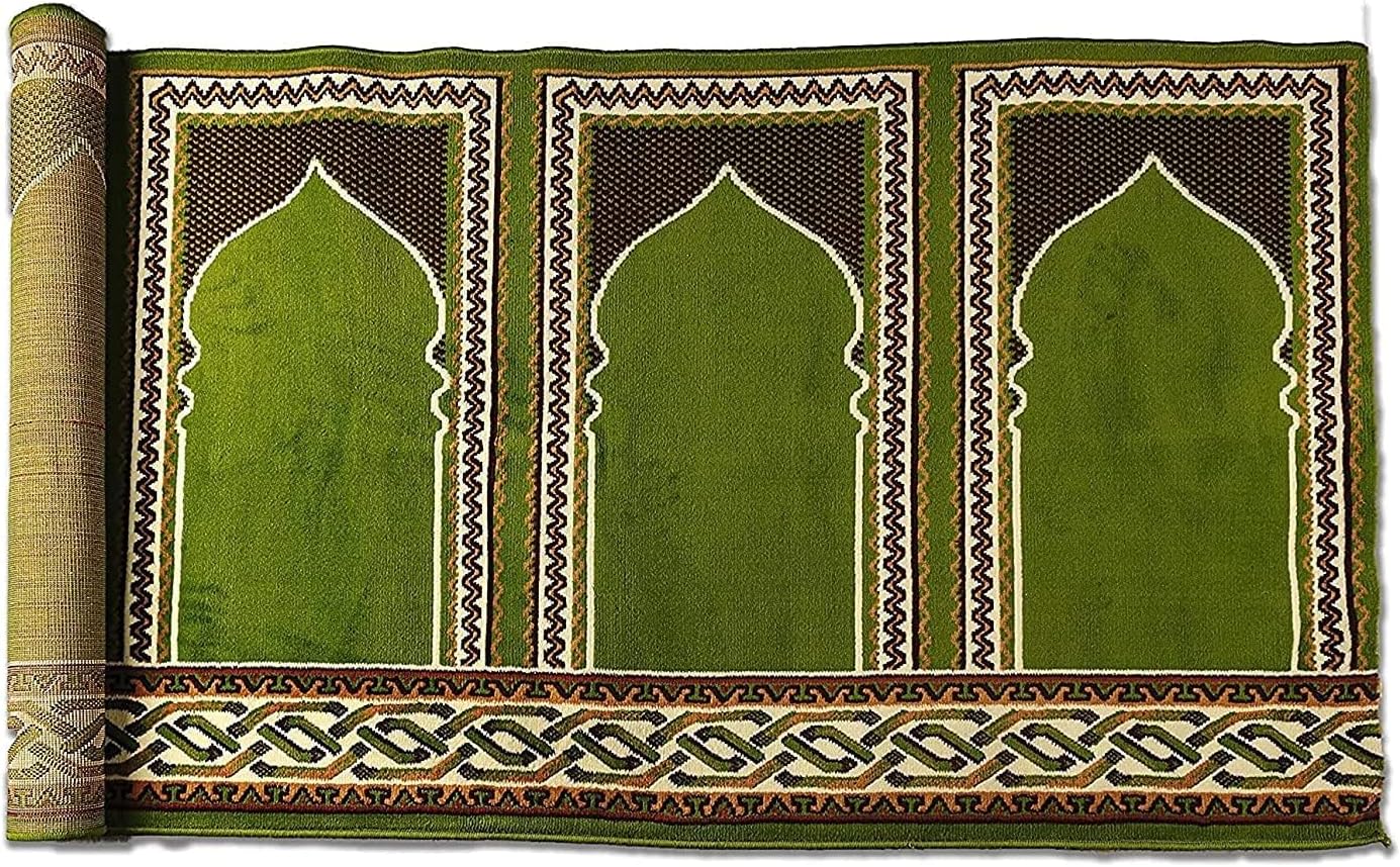 Carpet Mahal Washable Zanamaz Rolls for Prayer and Hall Size 4x40 feet Runner 0.5 inch Thickness, (Multi)