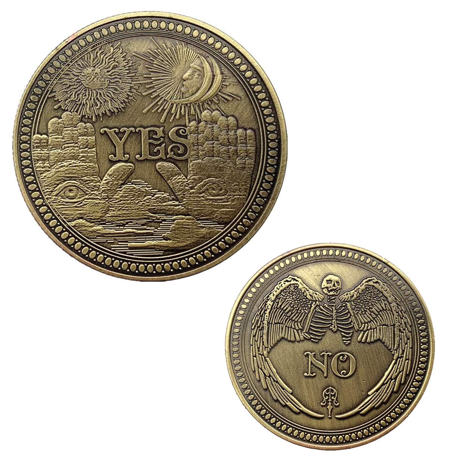 YFSHLZ Yes No Challenge Coin Decision Maker Collection Souvenir (Bronze)