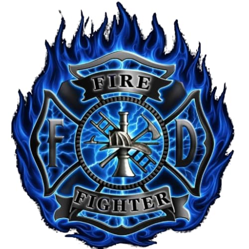 Firefighter Blue Flame Clock Widget