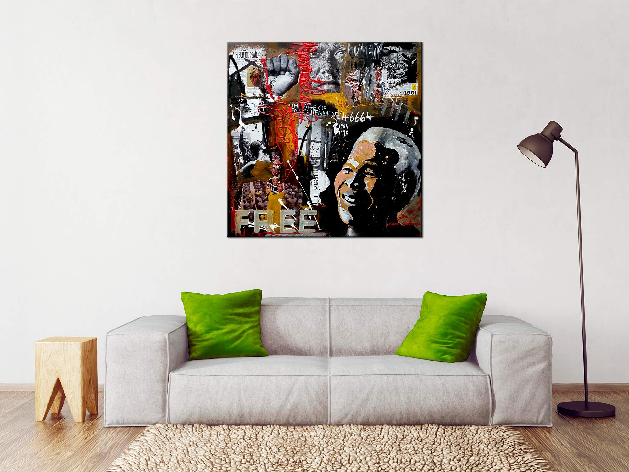 DECLINA, Quadro Decorativo da Parete per Soggiorno Moderno, Quadro Decorativo da Parete, Quadro Humanright di Rémi Bertoche, Riproduzione su Tela, 50 x 50 cm