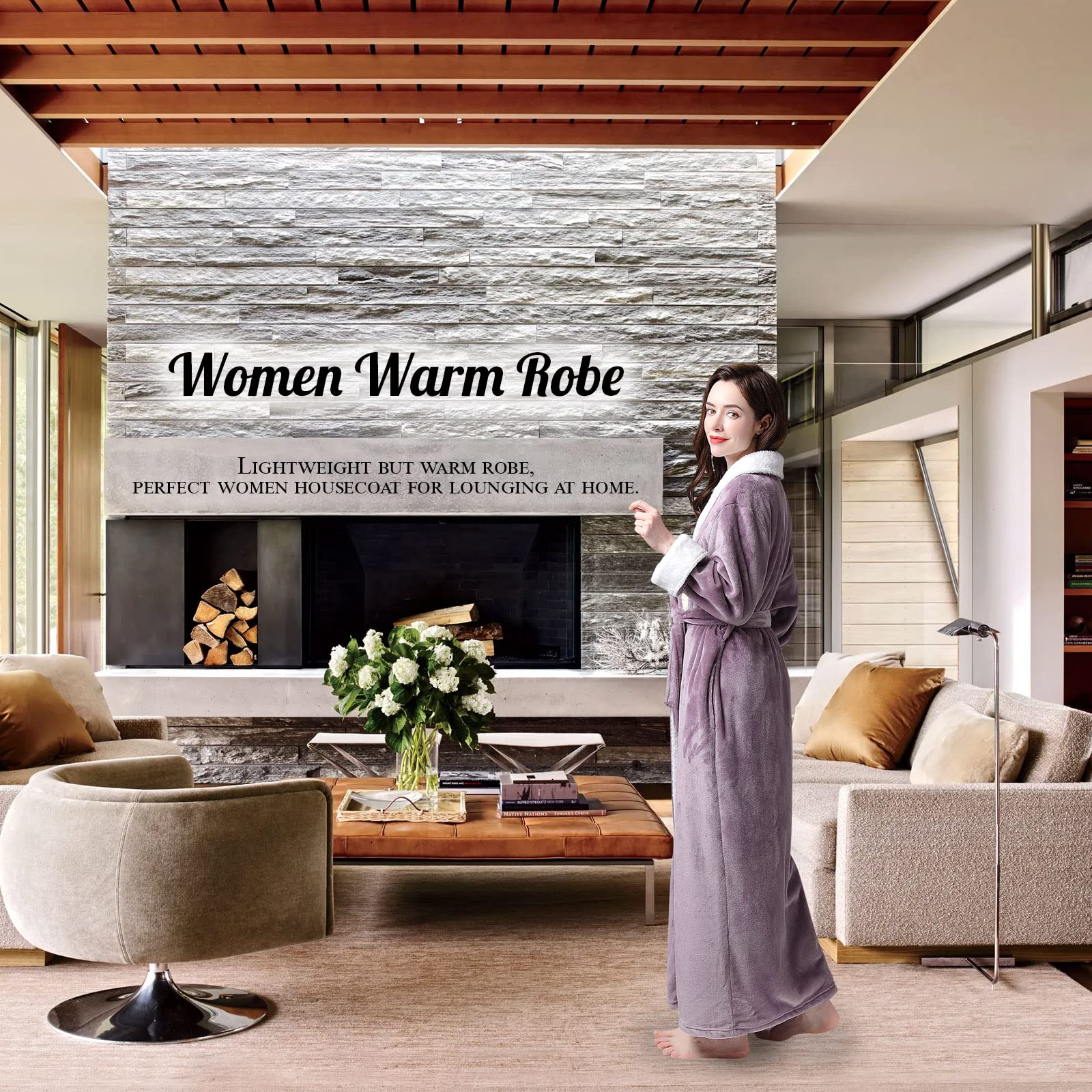 PUTUO Donna Accappatoio in Microfibra, Accappatoio Lungo per Donna Caldo Morbida Vestaglia