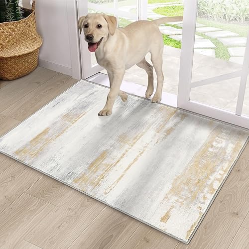 Tapete para puerta tapete para puerta delantera de lana sintética antideslizante absorbente abstracto para entrada entrada pasillo lavandería zonas